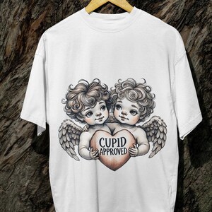 Vintage Cupid Aesthetic T-Shirt - Romantic Angel Graphic Tee - Valentine&#39;s Day Gift - Unisex Retro Cherub Shirt - Aesthetic Love Outfit Top