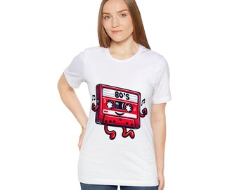 Retro 80s Cassette Tape T-shirt, Unisex Vintage Dance Music