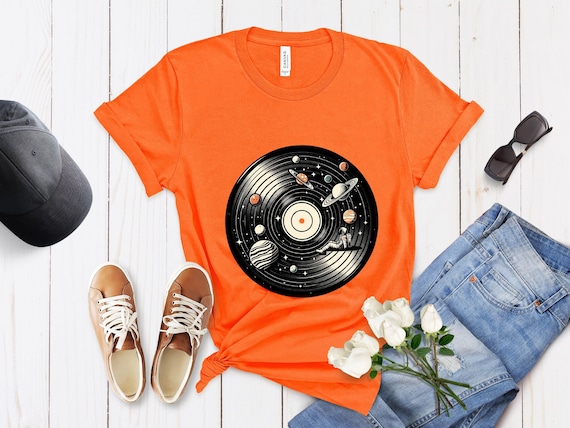 Vinyl Record Solar System Space T-Shirt Vinyl Record Solar System Space T-Shirt