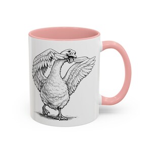 Funny Swan Wings Mug, Dramatic Bird Coffee Cup, Silly Goose Lover Gift, Flapping Chicken Style Mug, Whimsical Farm Bird Cup