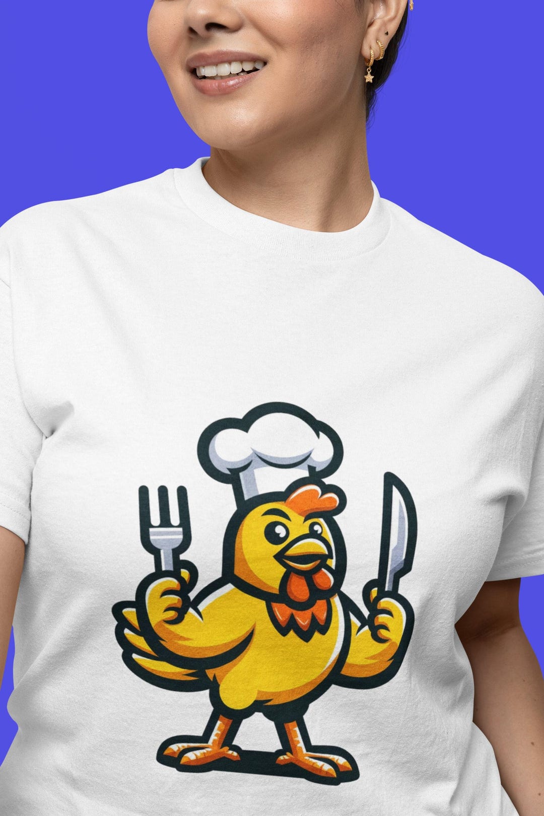 Unisex Cartoon Chicken Chef T-shirt | Humorous Cook Shirt | Culinary ...