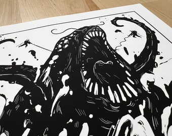 Inktober: Catch - Premium Art Print