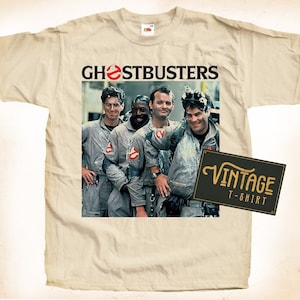 Ghostbusters V1 T-shirt Vintage Naturfärgad Herr T-shirt DTG Digitalt Tryck STORLEKAR S M L XL 2XL 3XL 4XL 5XL