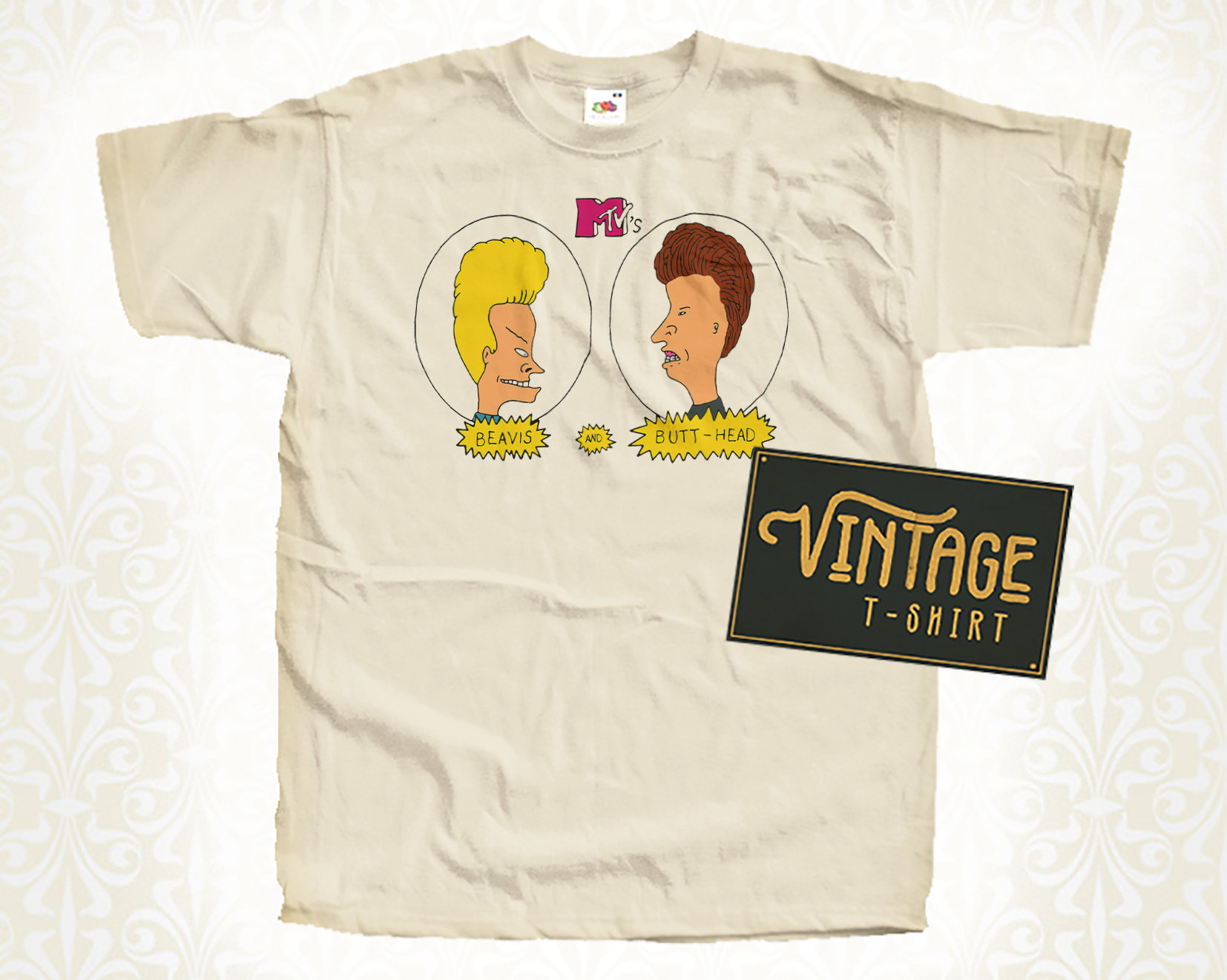 トップス VINTEGE MTB BEAVIS AND BUTT-HEAD T-SHIRT VINTAGE Beavis and Butthead MTV NETWORKS -T-SHIRT--GRAY-SZ