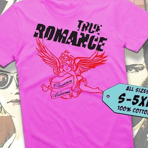 True Romance V3 TShirt Vintage Fuchsia Pink color Men&#39;s TShirt DTG Digital Print SIZES S M L XL 2XL 3XL 4XL 5XL