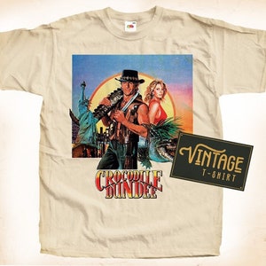 Crocodile Dundee TShirt Vintage Natural color Men&#39;s TShirt DTG Digital Print SIZES S M L XL 2XL 3XL 4XL 5XL