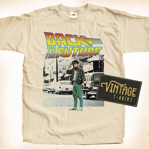 Back to the Future V4 TShirt Vintage Natural color Men&#39;s TShirt DTG Digital Print SIZES S M L XL 2XL 3XL 4XL 5XL