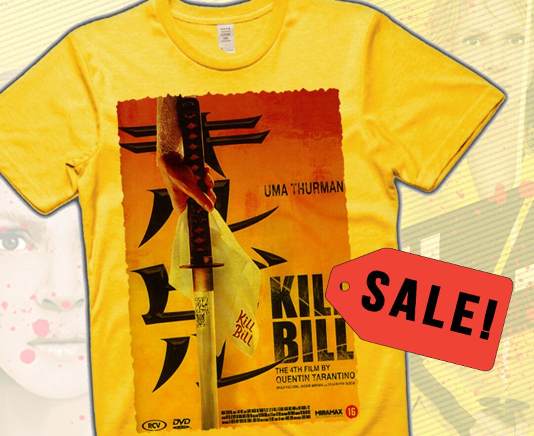 Kill Bill V2 Tshirt Vintage Yellow Color Men's Tshirt DTG