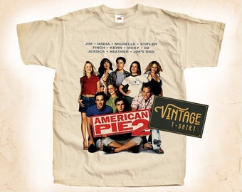 American Pie V1 T-shirt vintage couleur naturelle pour hommes T-shirt DTG impression numérique TAILLES S M L XL 2XL 3XL 4XL 5XL