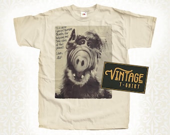 Alf V9 TShirt Vintage Natural color Men&#39;s TShirt DTG Digital Print SIZES S M L XL 2XL 3XL 4XL 5XL