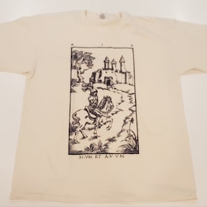 Vendita Carte del Nono cancello Poster del film T-shirt da uomo vintage colore NATURALE TAGLIA XL I9