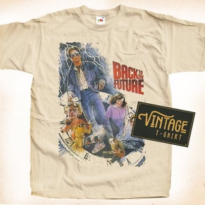 Back to the Future V1TShirt Vintage Natural color Men&#39;s TShirt DTG Digital Print SIZES S M L XL 2XL 3XL 4XL 5XL