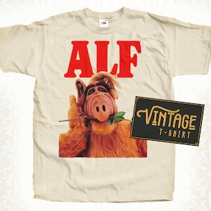 Alf V1 TShirt Vintage Natural color Men&#39;s TShirt DTG Digital Print SIZES S M L XL 2XL 3XL 4XL 5XL
