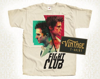 Fight Club V2 Tshirt Vintage Natural Color Men's Tshirt DTG