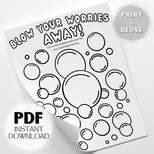Kids Anxiety Worksheet: Printable Mental Health Activity for Emotional Resilience and Stress Relief PDF Instant Digital Download