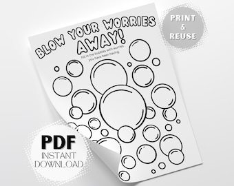 Kids Anxiety Worksheet: Printable Mental Health Activity for Emotional Resilience and Stress Relief PDF Instant Digital Download