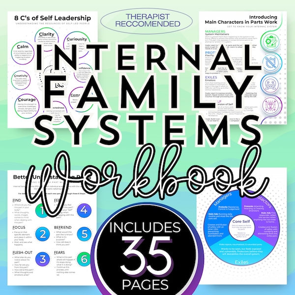 Internal Family Systems Workbook for Therapeutic Self-Discovery & Development 35 Printable PDF Pages Instant Digital Download