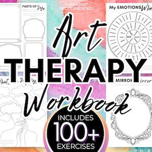 Quaderno di lavoro di arteterapia: include oltre 100 interventi e esercizi terapeutici basati sull'arte per l'autosviluppo Download digitale immediato in formato PDF