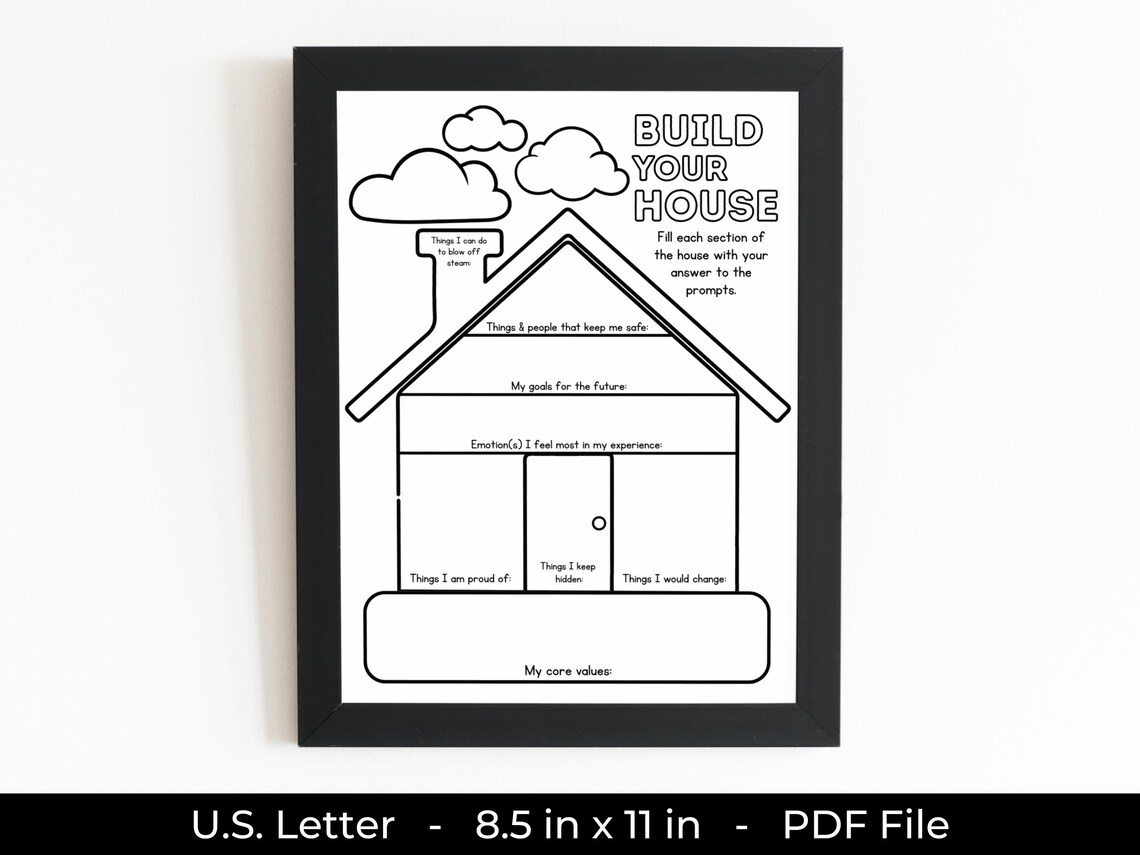 Kids Emotion House Worksheet: Therapeutic Exercise for Greater ...