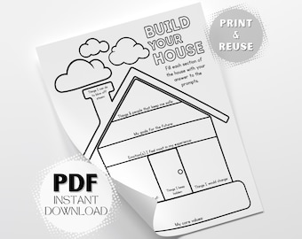 Kids Emotion House Worksheet: Therapeutic Exercise for Greater Emotional Awareness through Creativity Printable PDF Instant Digital Download