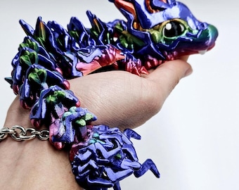 Articulated flexi Baby Storm Dragon 3D printed fidget toy, Home décor, Fidget, Collectable, Gift, Present, Fun, Giant dragon,