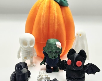 Trick Or Treat 3D Printed Pumpkin with 6 Mini Fidgets Inside, Collectable, Halloween Gift