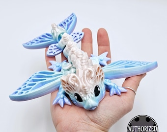 Articulated flexi 3D Printed Baby Wyvern Butterfly Dragon, Fidget toy, Gift, Fun, Collectable, Unique Gift