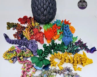 surprise dragon egg and baby dragon pick from 16 different baby dragon's, Customizable, 3D printed, Articulated, Fidget toy, Cool gift