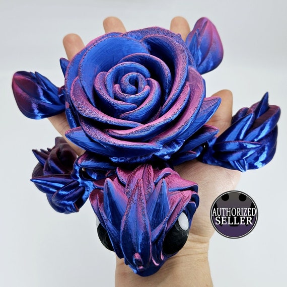 Treat Ürself Rose 【ブルー】 3D Printed Articulated Rose Turtle Fidget, Unique Home Decor - Etsy