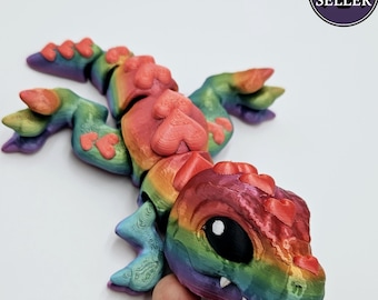 3D Printed Tiny Heart T-Rex Dinosaur, The Cutest Flexi-Jointed Dino Buddy, Perfect Gift for Dinosaur Lovers, perfect Desk Buddy, Fidget Fun