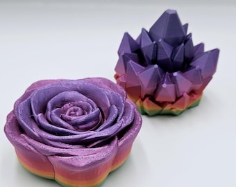3D Printed Fidget Spinners, Rose or Crystal, Pick Your Colour, Fun fidget, Sensory toy, Fidget Spinner