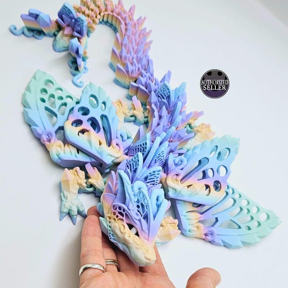 Enchanting Fae Wolf Dragon 3D Printed Articulating Masterpiece