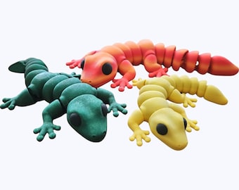 3D Printed Gecko | Articulated Flexible Lizard | Cute Fidget Toy | Desk Buddy | Reptile Lover Gift | Unique 3D Printed Animal