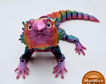 3D Printed Bearded Dragon, Articulated, Super Cute, Wiggly fun fidget toy