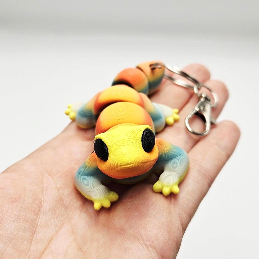 3D Printed Lizard Keyring, School Bag Charm, Little Buddy, Fidget