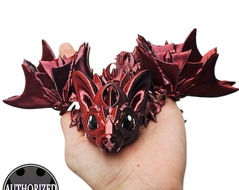 3D Printed Articulated Baby Nightwing Dragon, Fantasy Dragon Figure, Fun Fidget