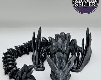 Articulated Gemstone Wyvern Dragon 3D printed Fidget Toy, Stress toy, flexible joints, unique gift, collectable, Fidget, Flexi Toy, Winged