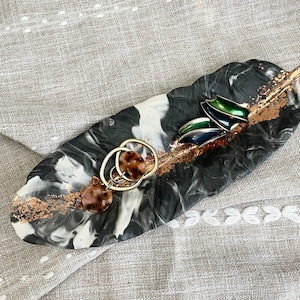 Large feather jewelry Tray, Concrete Jewelry Tray