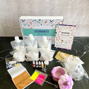 Jesmonite AC100 Starter Kit, Flower Concrete trinket Jar mold kit