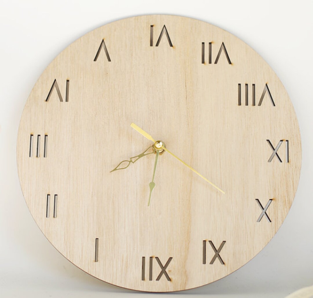 Unfinished Wood Clocks Handicraft Wall Mounted Clock Wooden Etsy