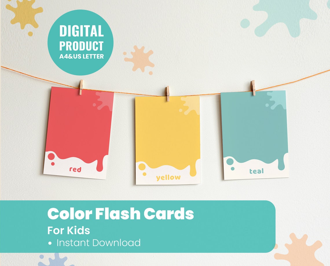 Printable Color Flashcards for Kids Educational Color Cards Montessori ...