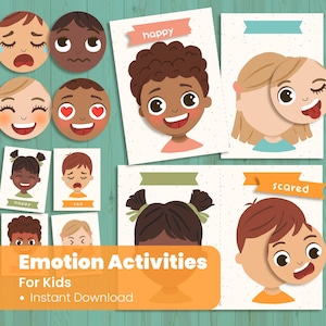 Emotions Activity for Kids - Feeling Matching Game - Preschool Homeschool Activities - Social Emotion Learning Game