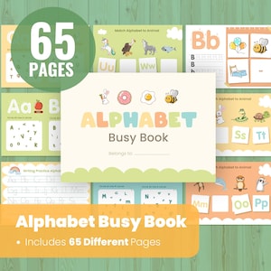 Alphabet Busy Book - Educational ABC Busy book for toddler - Letter Sound Activity Book - Toddler Busy Binder - Preschool Homeschool
