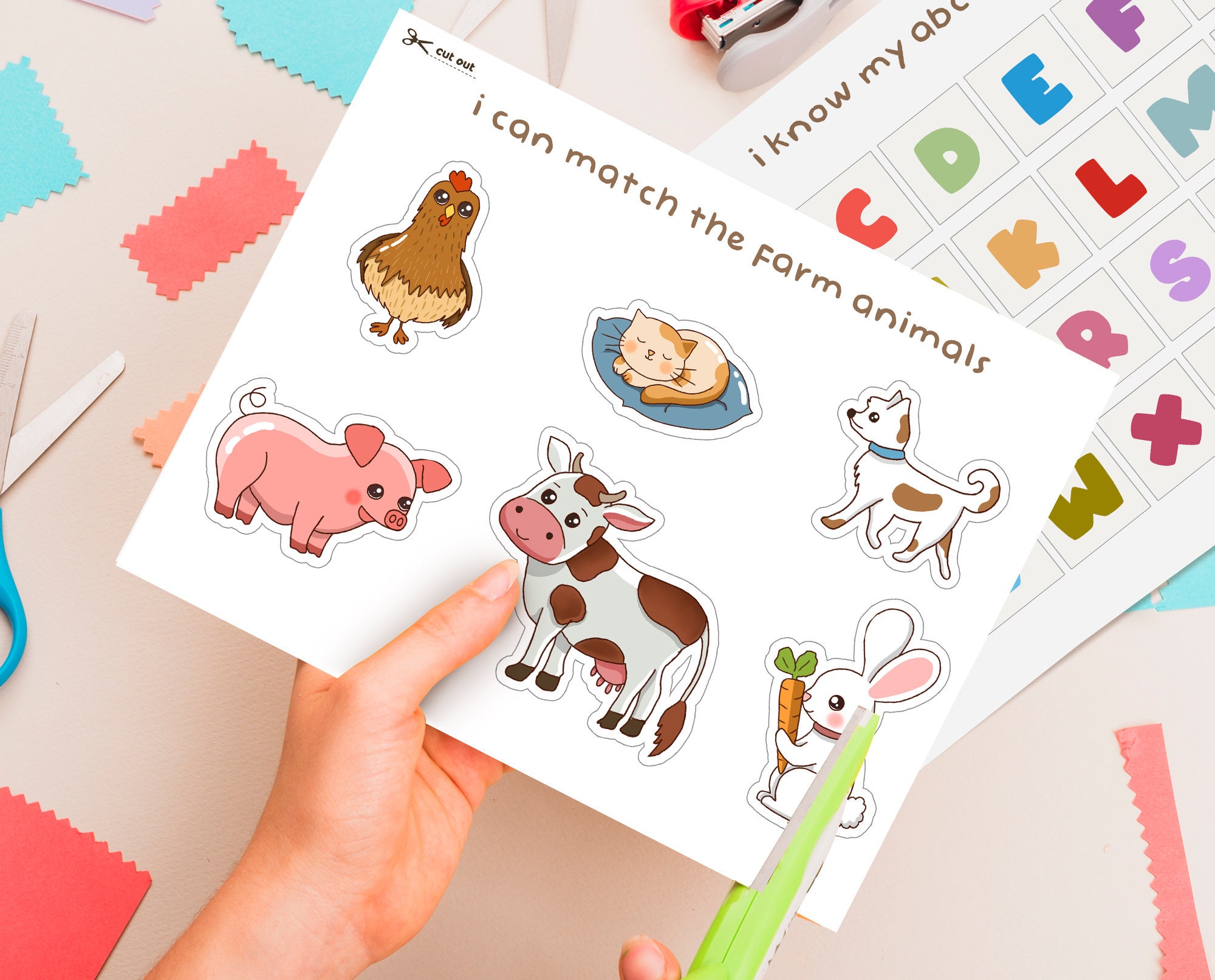 Toddler Busy Book Animal Theme Printable Learning Binder Kids Activity