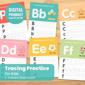 Tracing Alphabet Worksheets - Preschool Learning Binder - Preschool Curriculum - Learn to Write - Handwriting Practice
