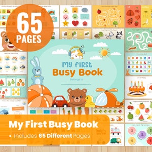 My First Busy Book - Toddler Busy Book - Preschool Workbook - Montessori Materials - Preschool Activities - Homeschool Resources