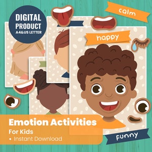 Emoties Activiteit voor kinderen - Gevoel Matching Game - Peuter Emoties Grafiek - Afdrukbare Gevoelens Grafiek Preschool Werkbladen
