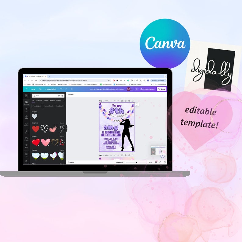 Eras Birthday Party Friendship Bracelet Invitation Taylor Swift