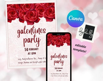 Galentines Day Party Invitation | Girls Only | Text Message Invite | Valentines Party Digital Invite | Valentines Evite