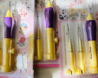 Mina Carin Punch Needle Set / 3 Size / Punch Needle Embroidery / Adjustable Needle Pen